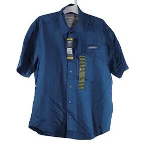 Eddie Bauer Men's Tech Woven Shirt, Blue, Size M, NWT